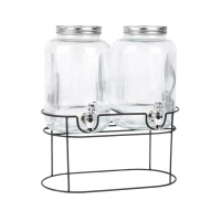 SET X2 DISPENSER DE VIDRIO 3.8LT CON BASE DE METAL